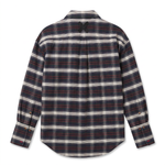 POETx brushed twill tuxedo shirt in navy, red, green and cream plaid.
