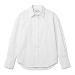 POETx cotton poplin classic tuxedo shirt in white.