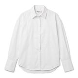 POETx cotton poplin classic tuxedo shirt in white.