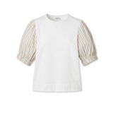 POETx Cotton T-Shirt made from 100% Australian organic cotton paired with polished cotton poplin sleeves.