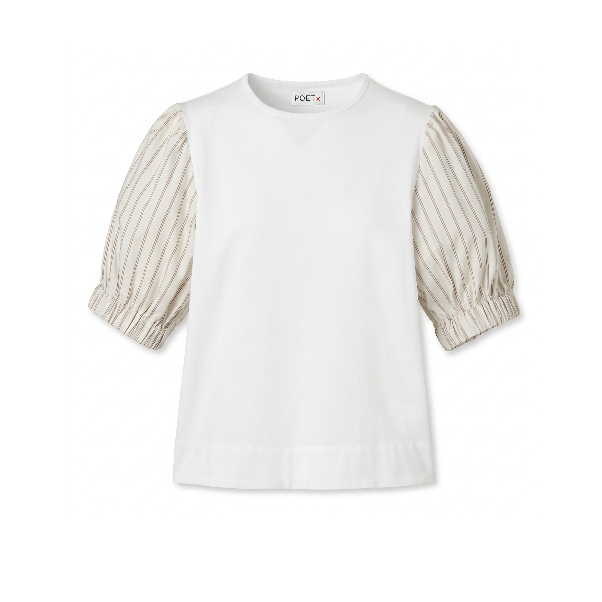 POETx Cotton T-Shirt made from 100% Australian organic cotton paired with polished cotton poplin sleeves.