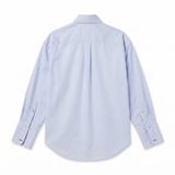 POETx cotton poplin classic tuxedo shirt in light Blue.