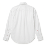 POETx cotton poplin velvet bow tuxedo shirt in white.